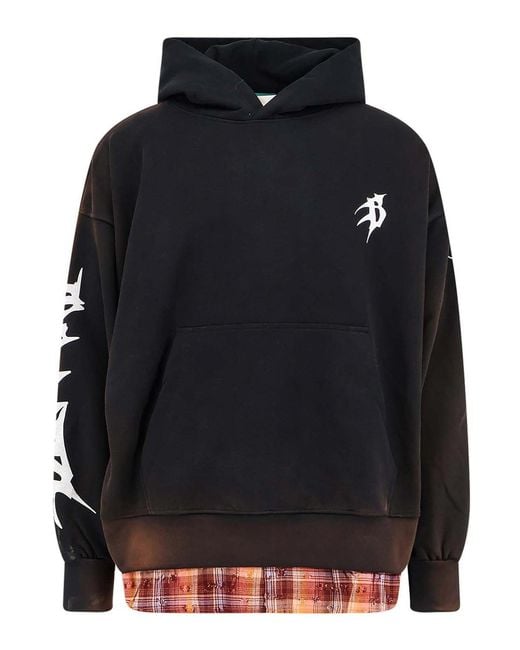 Barrow Black Cotton Sweatshirt With Front Logo Print for men