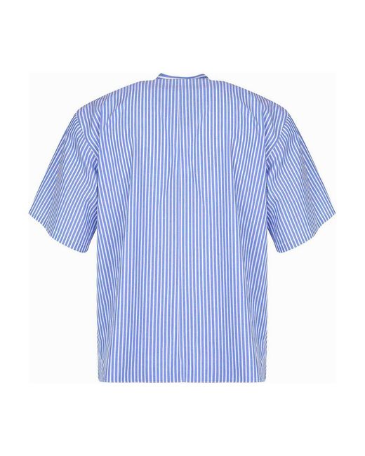 Camicia Msg Ade Di Cotone di MSGM in Blue da Uomo