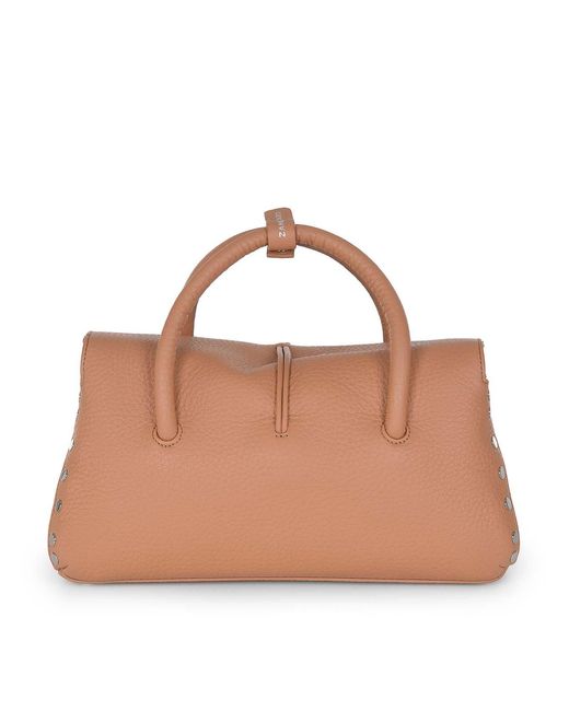 Zanellato Brown Bag Made Of Hammered Leather