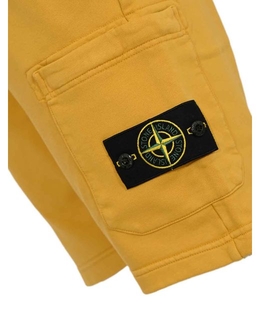 Stone Island Yellow Shorts for men