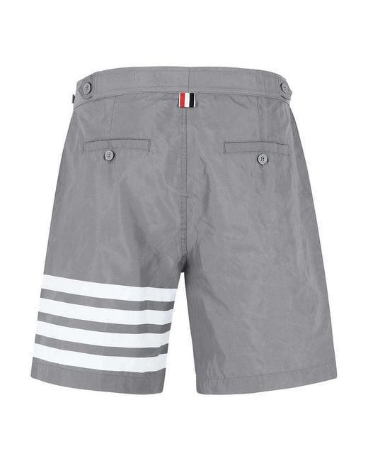 Thom Browne Gray Swim Tech Nylon Swimsuit for men