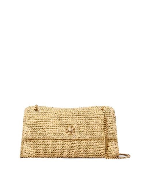 Tory Burch Natural Kira Turnlock Raffia Bag