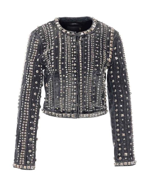 R13 Black Studded Hook Denim Jacket