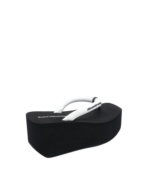 Alexander Wang Black Jenna Thong Platform Sandals