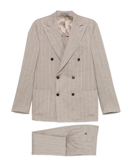 Corneliani Natural Pinstripe Suit for men