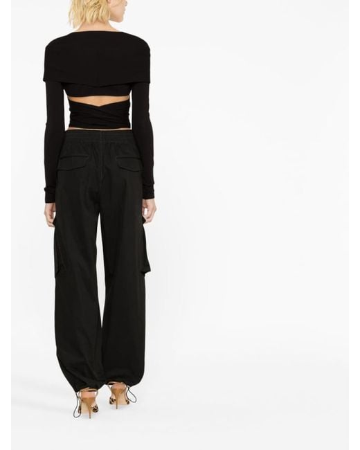 Dolce & Gabbana Black Cut-Out Wrap Top
