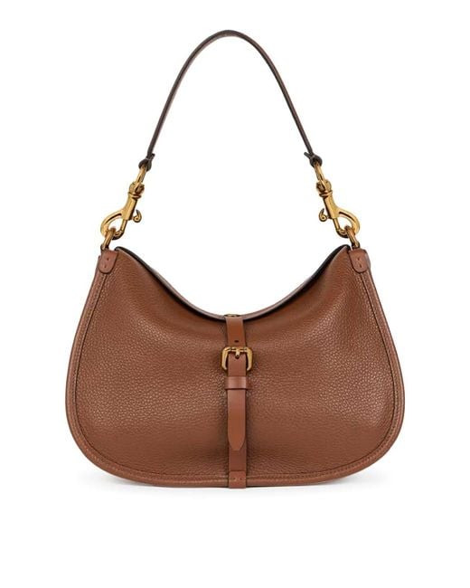 Etro Brown Medium Leather Pony Bag