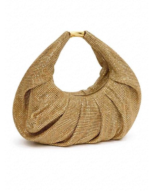 Benedetta Bruzziches Metallic Yennefer Draped Crystal Mesh Handbag