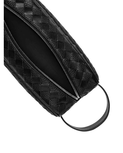 Bottega Veneta Black Intrecciato Travel Pouch for men