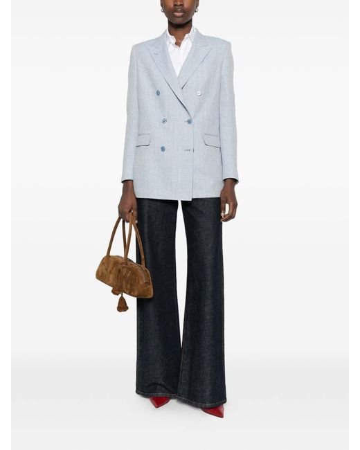 Tagliatore Blue Double-Breasted Wool Jasmine Blazer