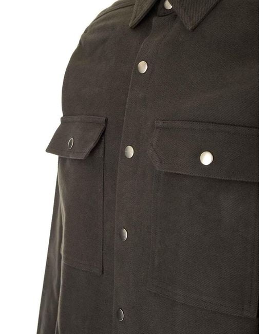 Rick Owens Black Wool Shirt Jacket for men
