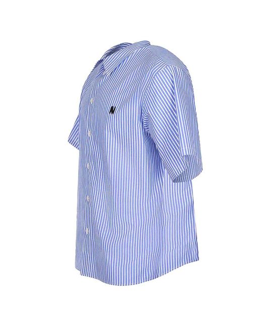 Camicia Msg Ade Di Cotone di MSGM in Blue da Uomo