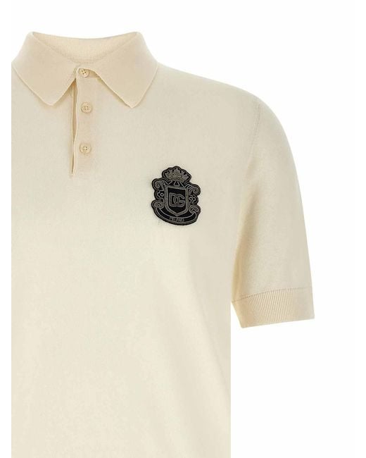 Dolce & Gabbana Natural Patch Polo Shirt for men