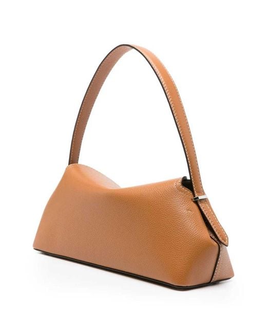 Totême Metallic T-Lock Grained Leather Shoulder Bag