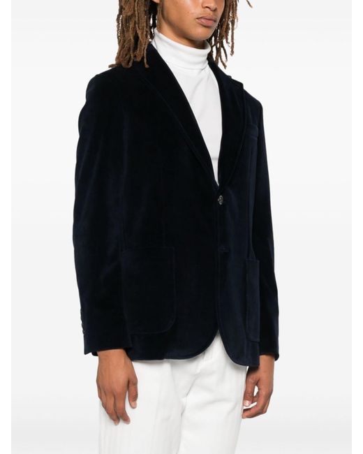 Circolo 1901 Black Velvet Single-Breasted Jacket for men