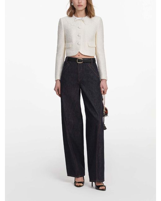Self-Portrait White Boucle Lace Collar Jacket