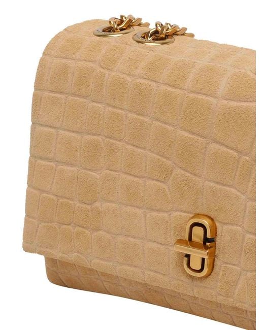 Marc Jacobs Natural The Suede Croc Slim Convertible Shoulder Bag
