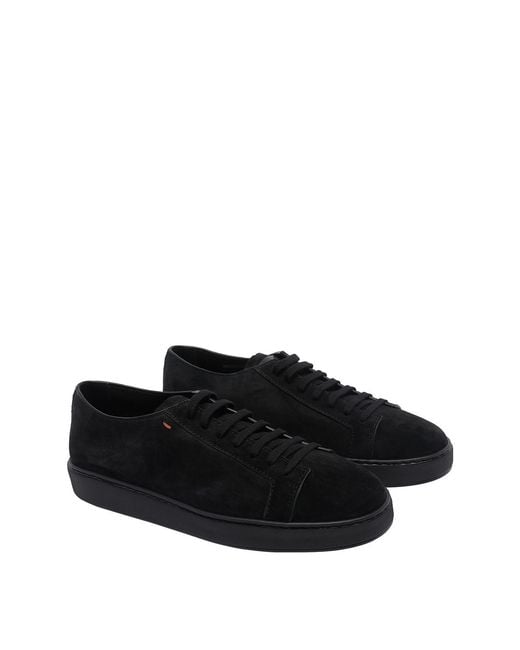Santoni Black Damps Sneakers for men