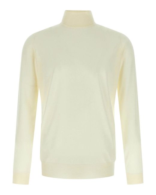 John Smedley White Richards Sweater for men
