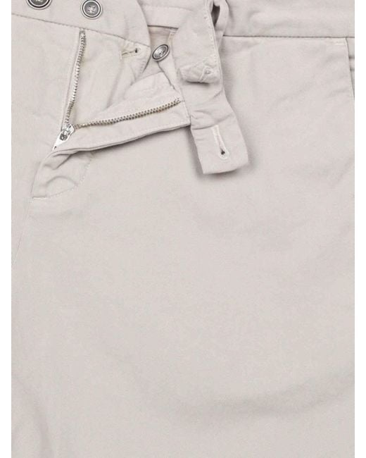 Brooksfield White Pantaloni Chino Tinto Capo for men