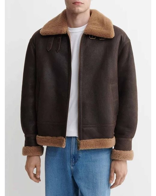 Arma Brown Sano Shearling Vintage Jacket for men