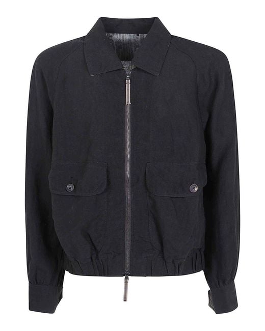 Ziggy Chen Black Puppytooth Cropped Aviator Jacket for men