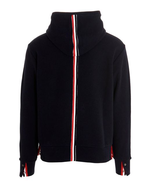 Thom Browne Blue Logo Patch Hoodie for men