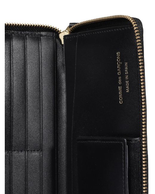 Comme des Garçons Black Zip Around Logo Wallet