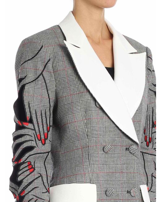 Vivetta Gray Prince Of Wales Double-Breasted Jacket