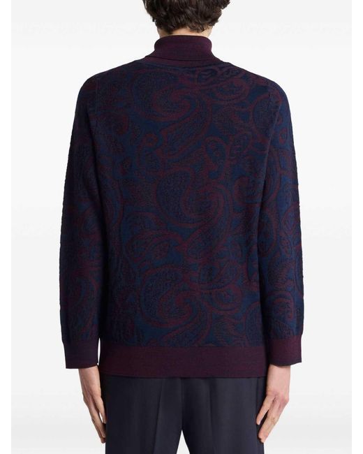 Etro Blue Turtleneck Sweater for men