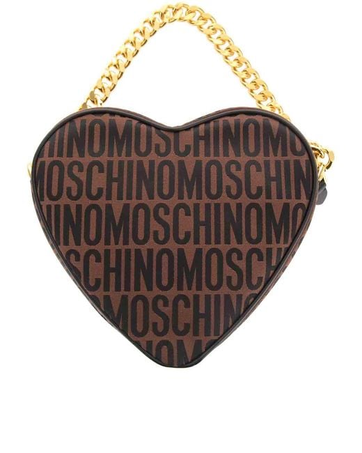 Moschino Metallic Logo Heart Bag