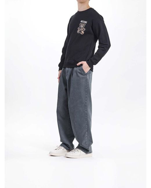 Moschino Blue Adrian Bear Sweatshirt for men