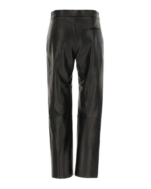 Alberta Ferretti Black Leather Pants