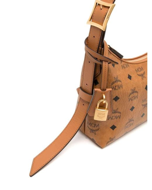 MCM White Small Aren Hobo Bag