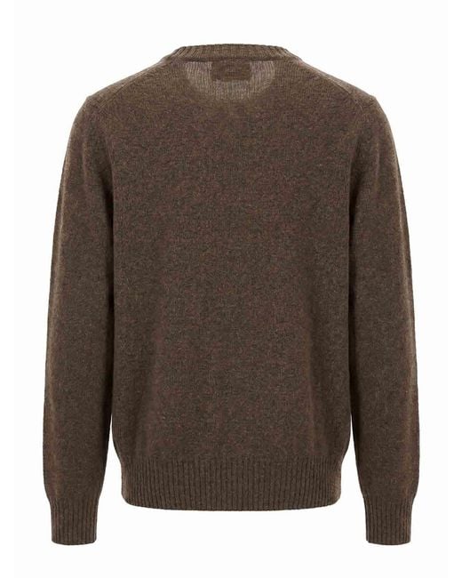 Malo Brown Cashmere Round Neck for men