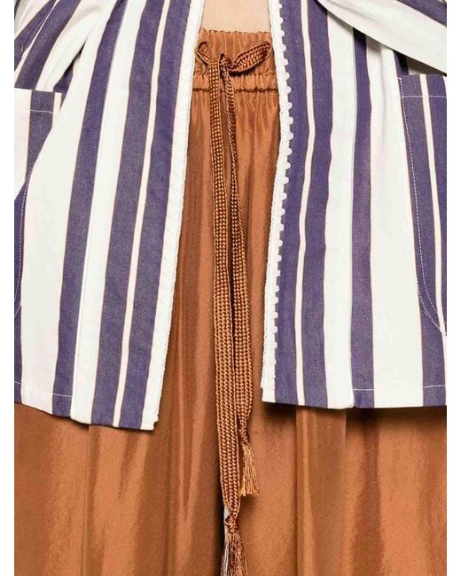Forte_forte Brown Drawstring Silk Trousers