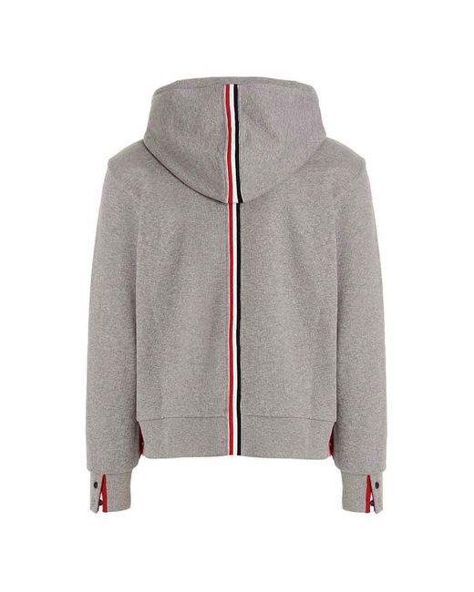 Thom Browne Gray Rwb Details Hoodie for men