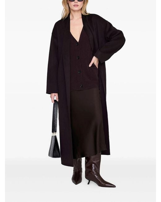 Anine Bing Black Bar Satin Skirt