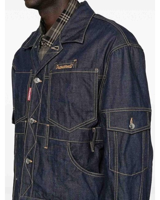 DSquared² Blue Cargo Denim Jacket for men