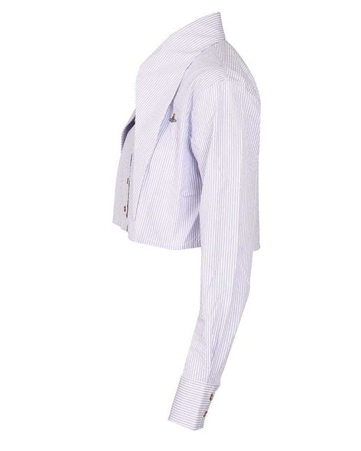 Vivienne Westwood Blue Shirt With Heart Cutout