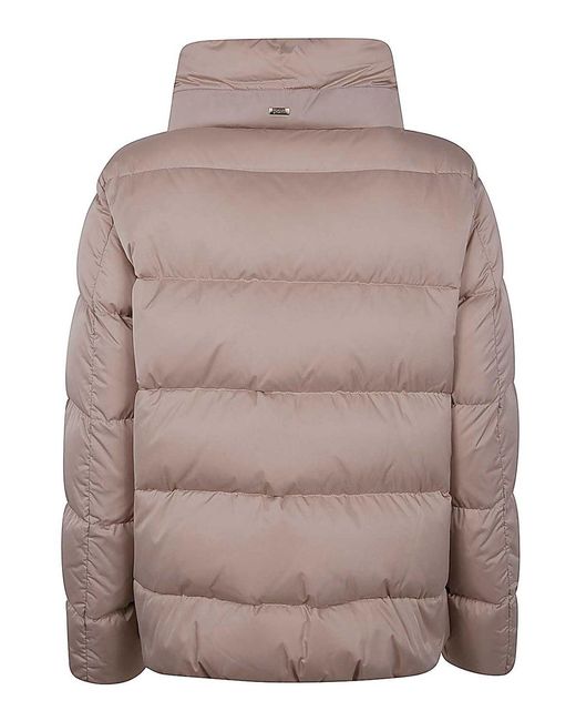 Herno Gray Down Jacket Cape