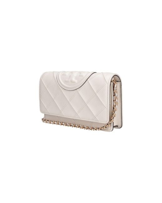 Tory Burch White Fleming Chain Wallet
