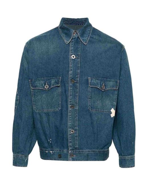 Maison Margiela Blue Distressed Denim Jacket for men