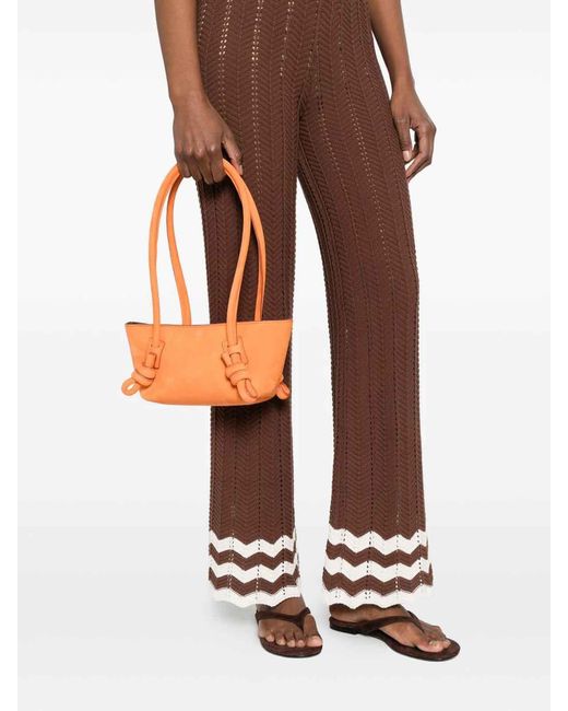 Hereu Orange Fleca Leather Shoulder Bag
