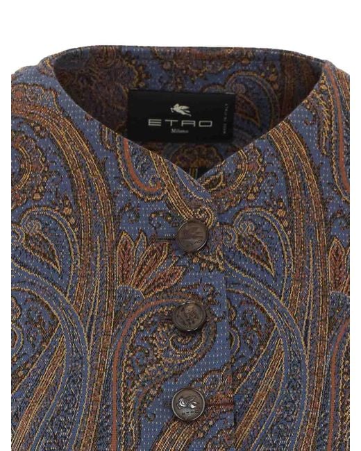 Etro Gray Paisley Print Vest