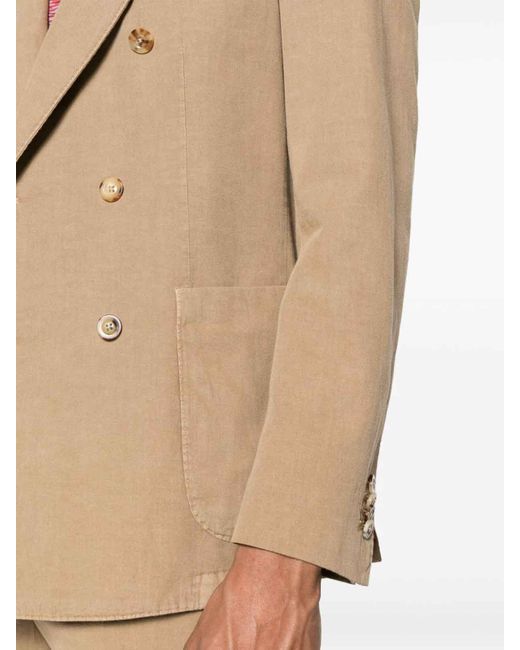 Boglioli Natural Cotton And Linen Blend Double-breasted Suit for men