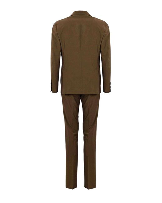 Lardini Natural Double-breasted Suit In Wool And Cotton for men