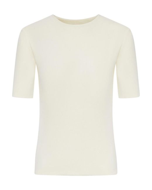 Jil Sander Natural Short-Sleeved Crepe T-Shirt