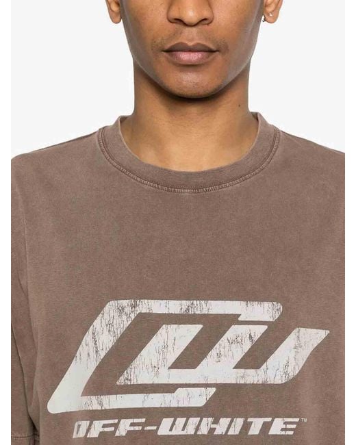 Off-White c/o Virgil Abloh Brown 'Owr Skate' Short Sleeve T-Shirt for men