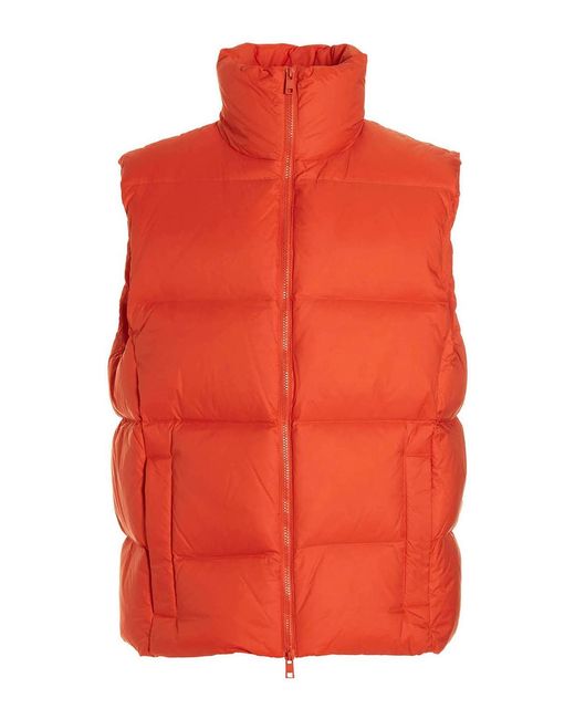 MSGM Orange Logo Padded Vest for men